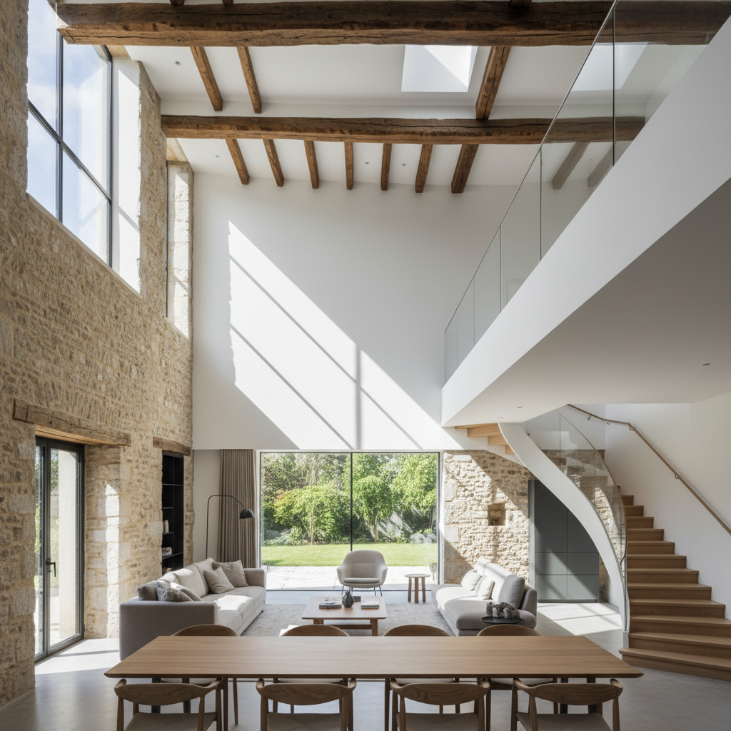 La lumière naturelle comme matière première : Techniques d'architecte d'intérieur dans les Yvelines pour réorganiser les volumes des maisons anciennes