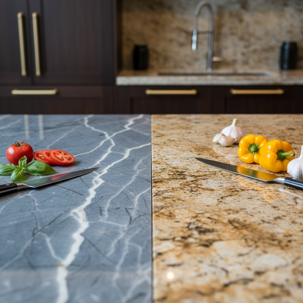 Comparatif Matériaux 2026 : Quartzite vs Pierres Naturelles Durables pour une Cuisine Haut de Gamme