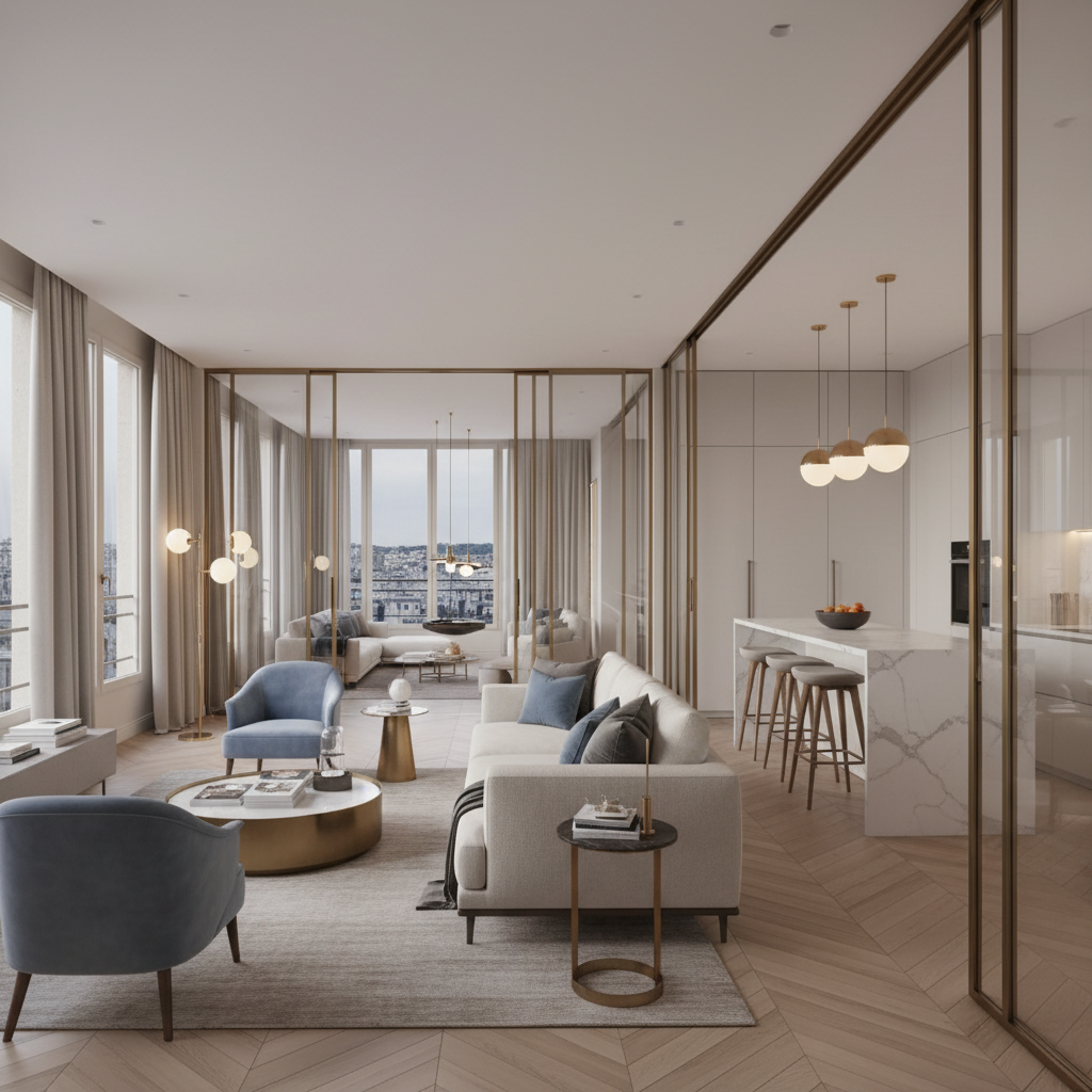 Rénovation d'appartement dans les Hauts-de-Seine : créer des espaces hybrides pour concilier vie privée et réception