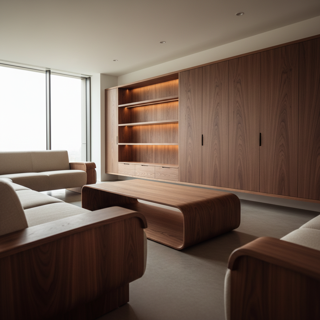 Guide 2026 de la menuiserie sur mesure : l'intégration du mobilier sculptural et des chanfreins pour un confort visuel optimal